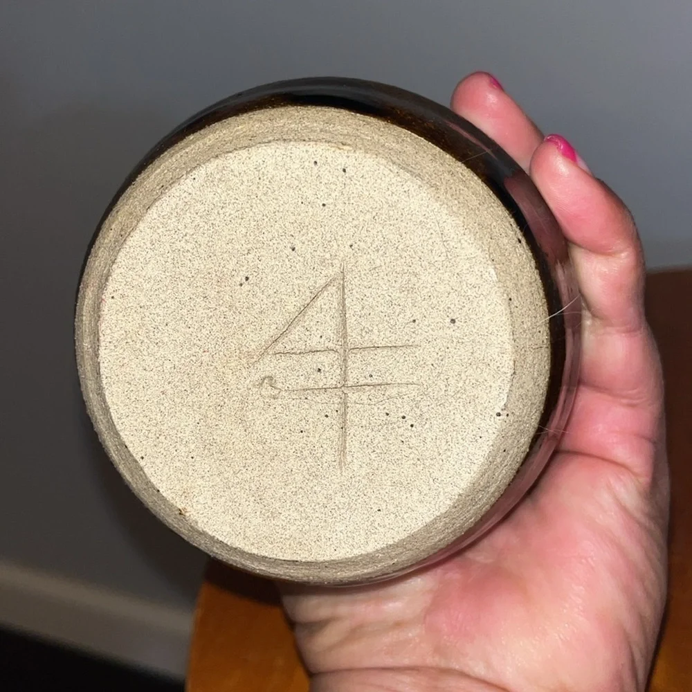 studio pottery bud vase, likely handmade